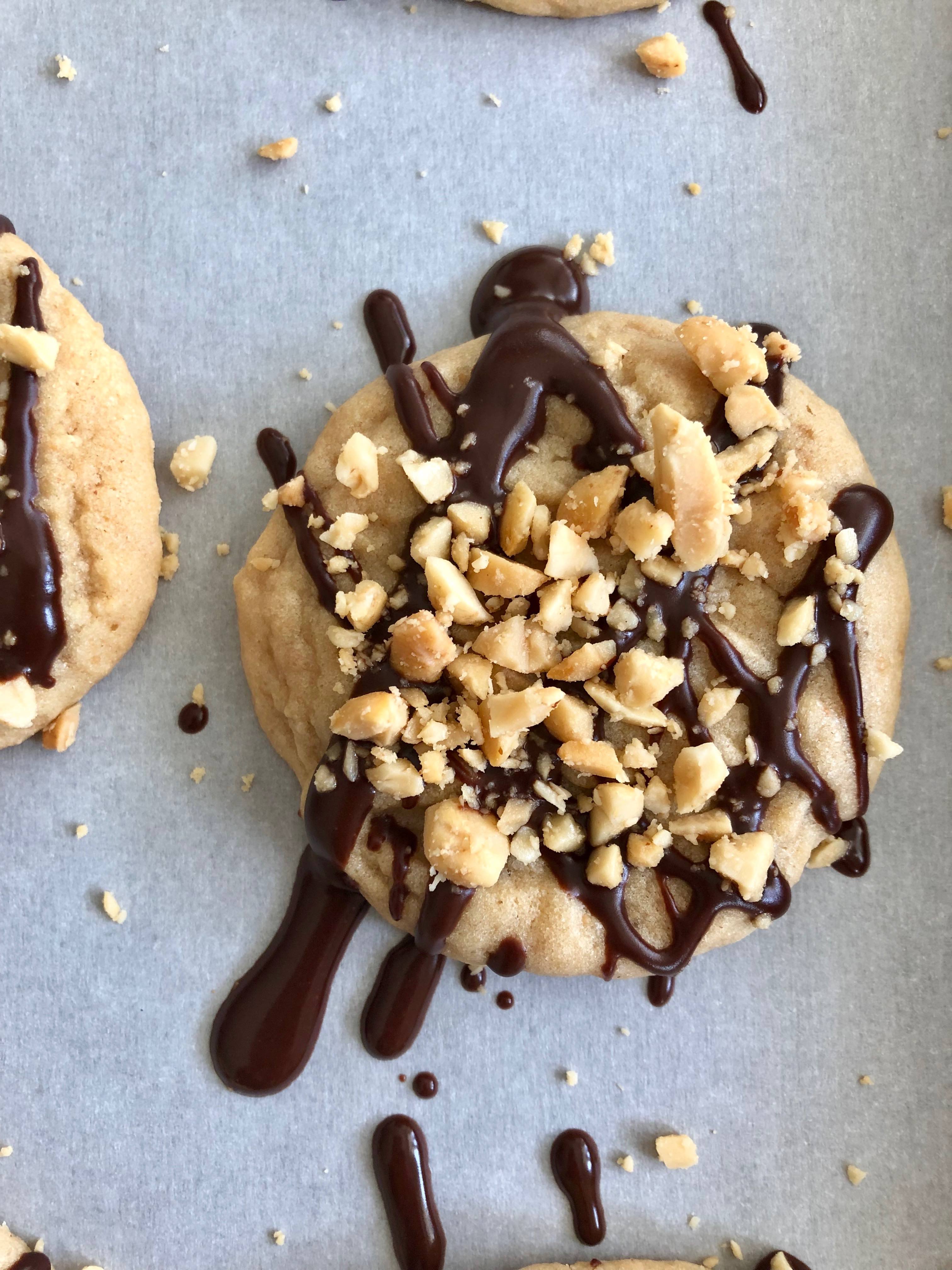 Chewy Peanut Butter Spelt Cookies with Chocolate Drizzle 2 | Accidental Artisan